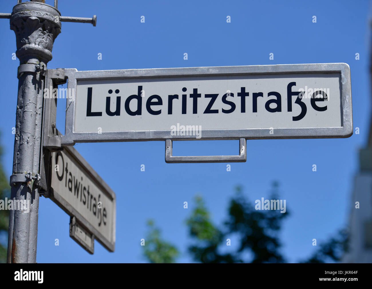 Street sign, African quarter, Wedding, middle, Berlin, Germany, Strassenschild, Afrikanisches Viertel, Mitte, Deutschland Stock Photo