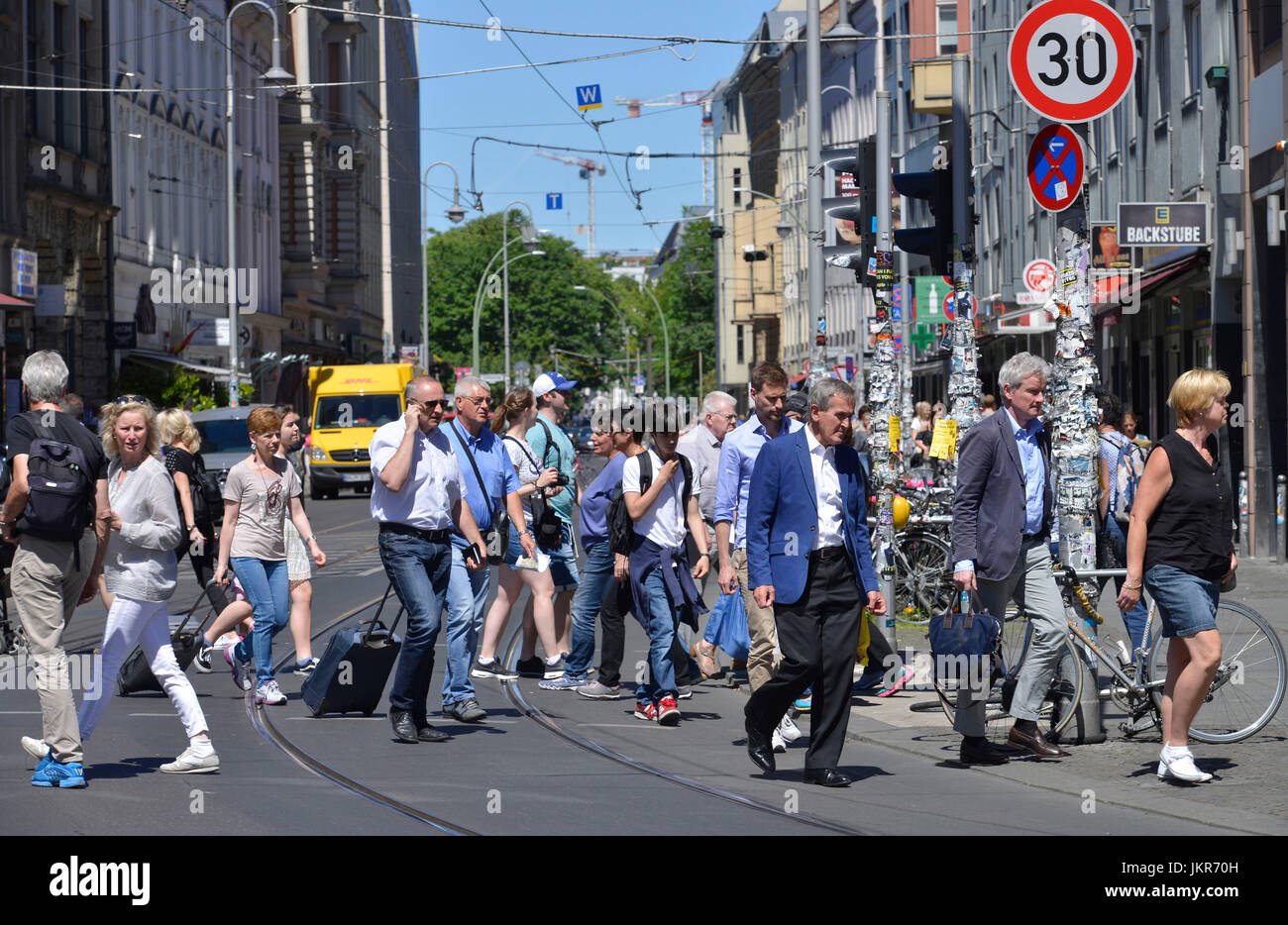 Pedestrian, Rosenthaler street, middle, Berlin, Germany, Fussgaenger, Rosenthaler Strasse, Mitte, Deutschland Stock Photo