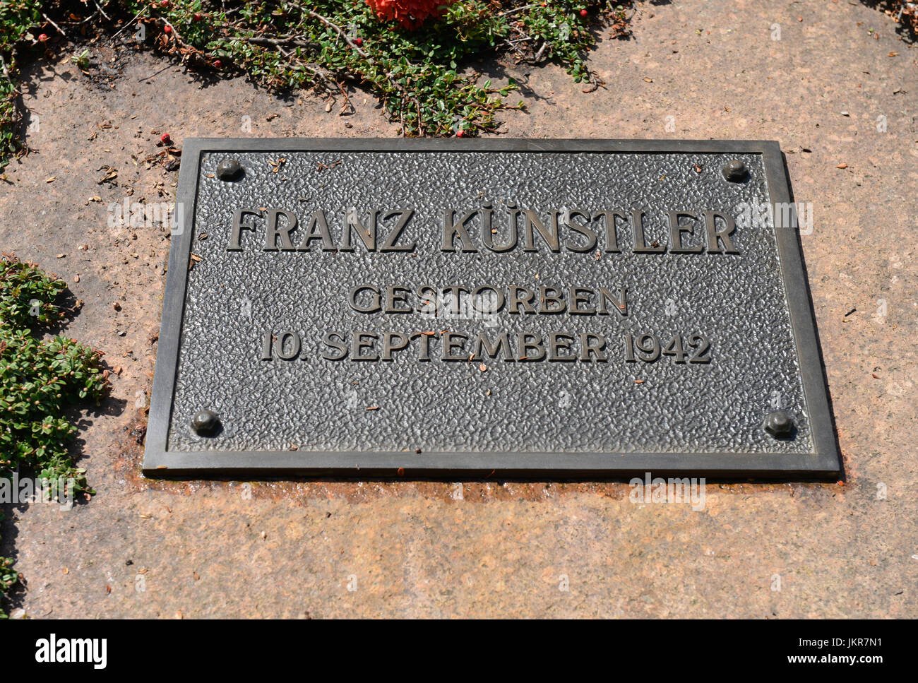Grave, Franz Kuenstler, memorial of the socialists, central cemetery to Friedrich's field, Gudrunstrasse, bright mountain, Berlin, Germany, Grab, Gede Stock Photo