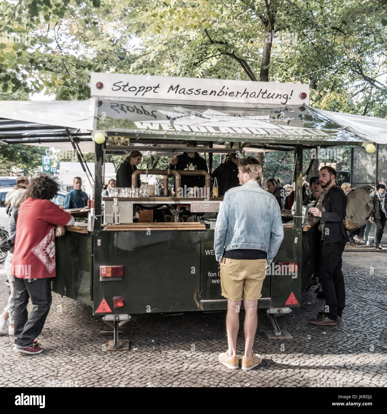 Mobile beer bar, Kreuzberg, Berlin Stock Photo Alamy