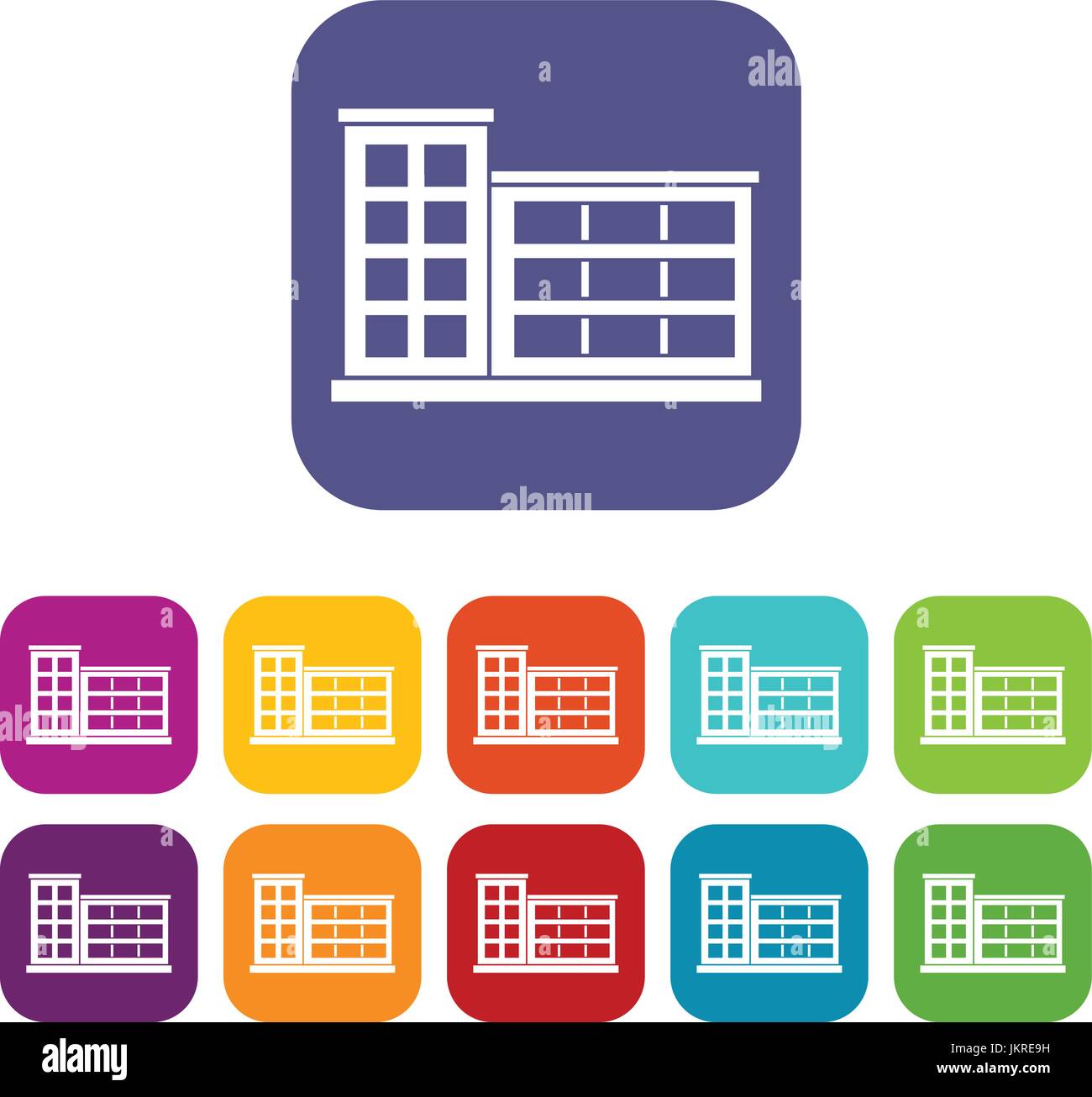 Industrial factory building icons set Stock Vector Image & Art - Alamy