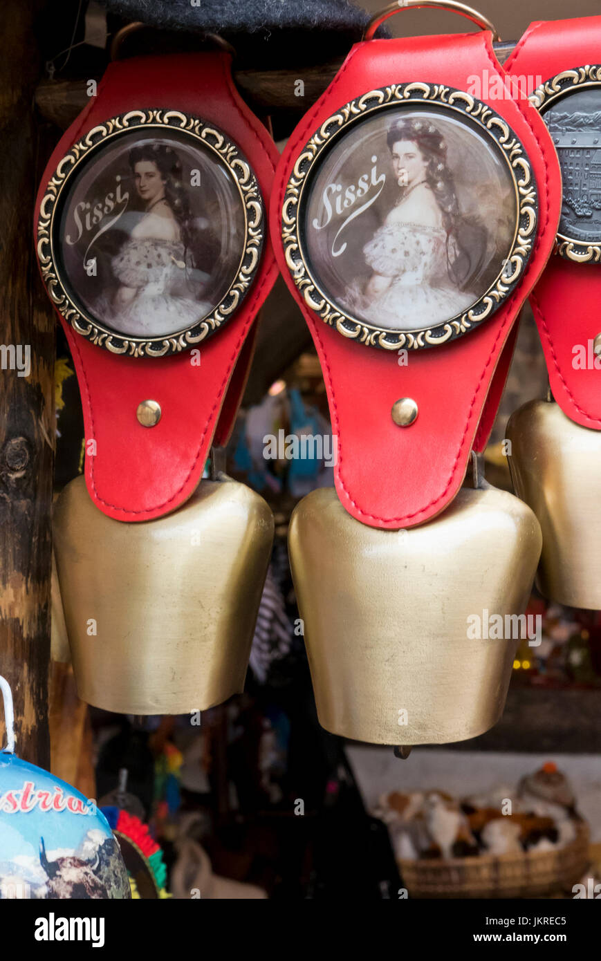 Decorative cow bells on sale, Innsbruck Stock Photo Alamy