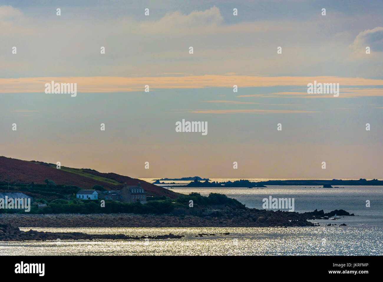 Isles of Scilly at dusk Stock Photo