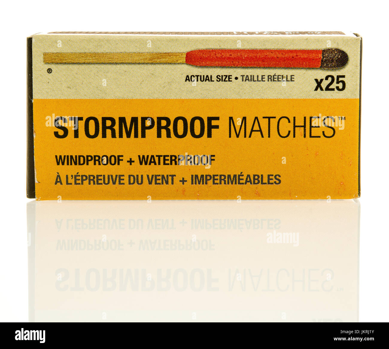 Winneconne, WI - 22 July 2017: A package of Stromproof matches on an isolated background. Stock Photo