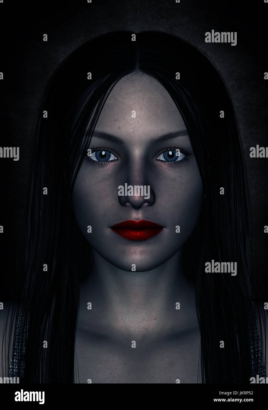 3d illustration of ghost woman in the dark Stock Photo - Alamy