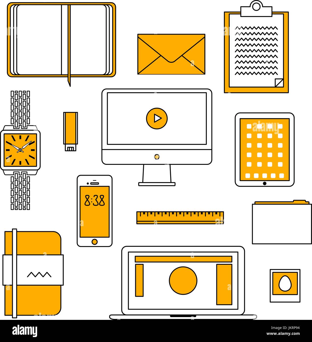 Flat design thin line icons set modern style vector illustration of ...