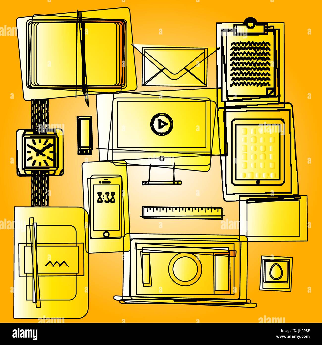 Flat design thin line icons set modern style vector illustration of ...