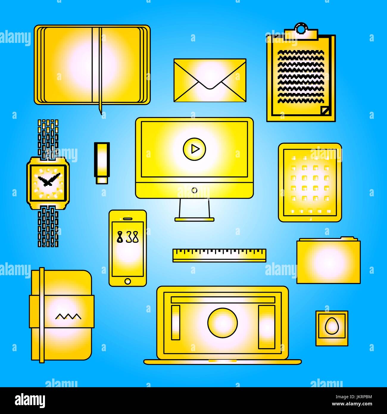 Flat design thin line icons set modern style vector illustration of ...