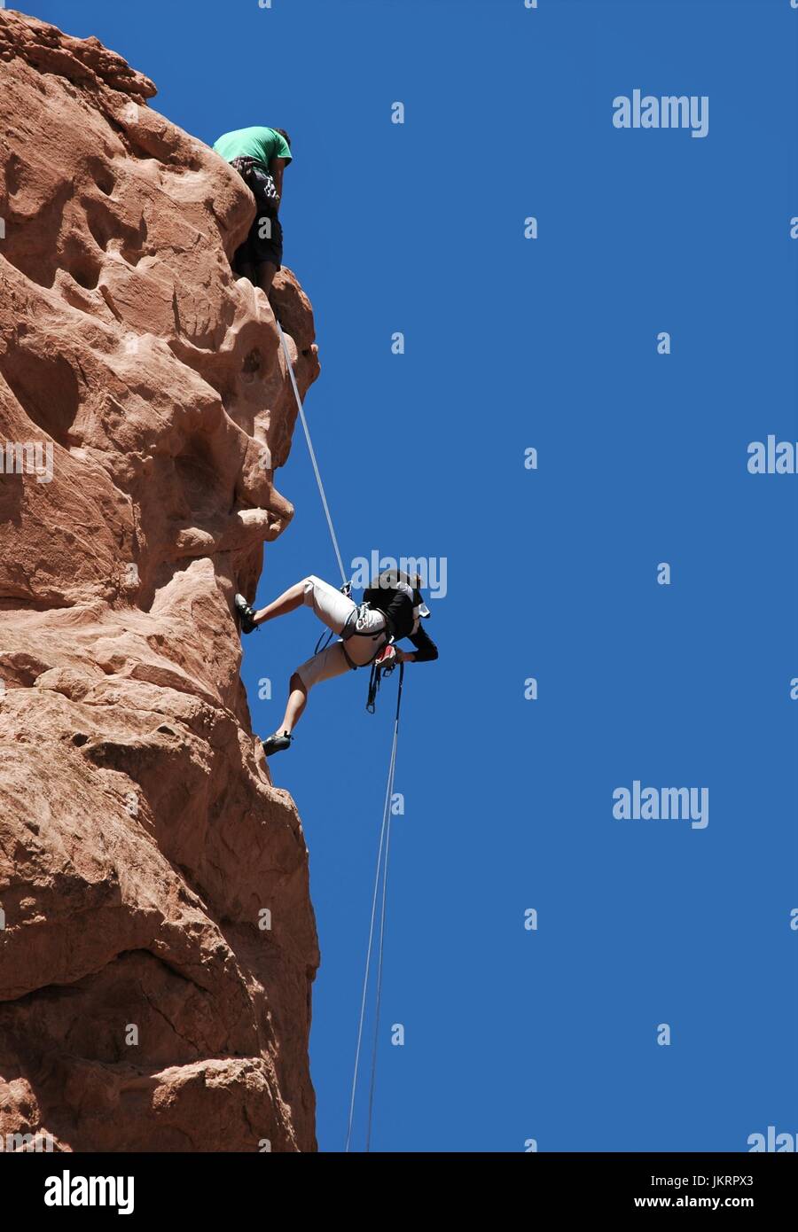 Climbing at the Garden of the Gods. Stock Photo