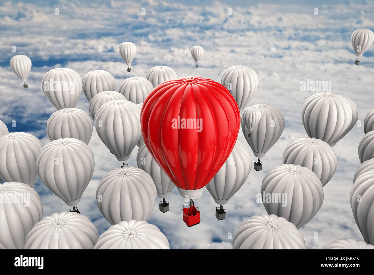 leadership concept with 3d rendering red hot air balloon Stock Photo ...