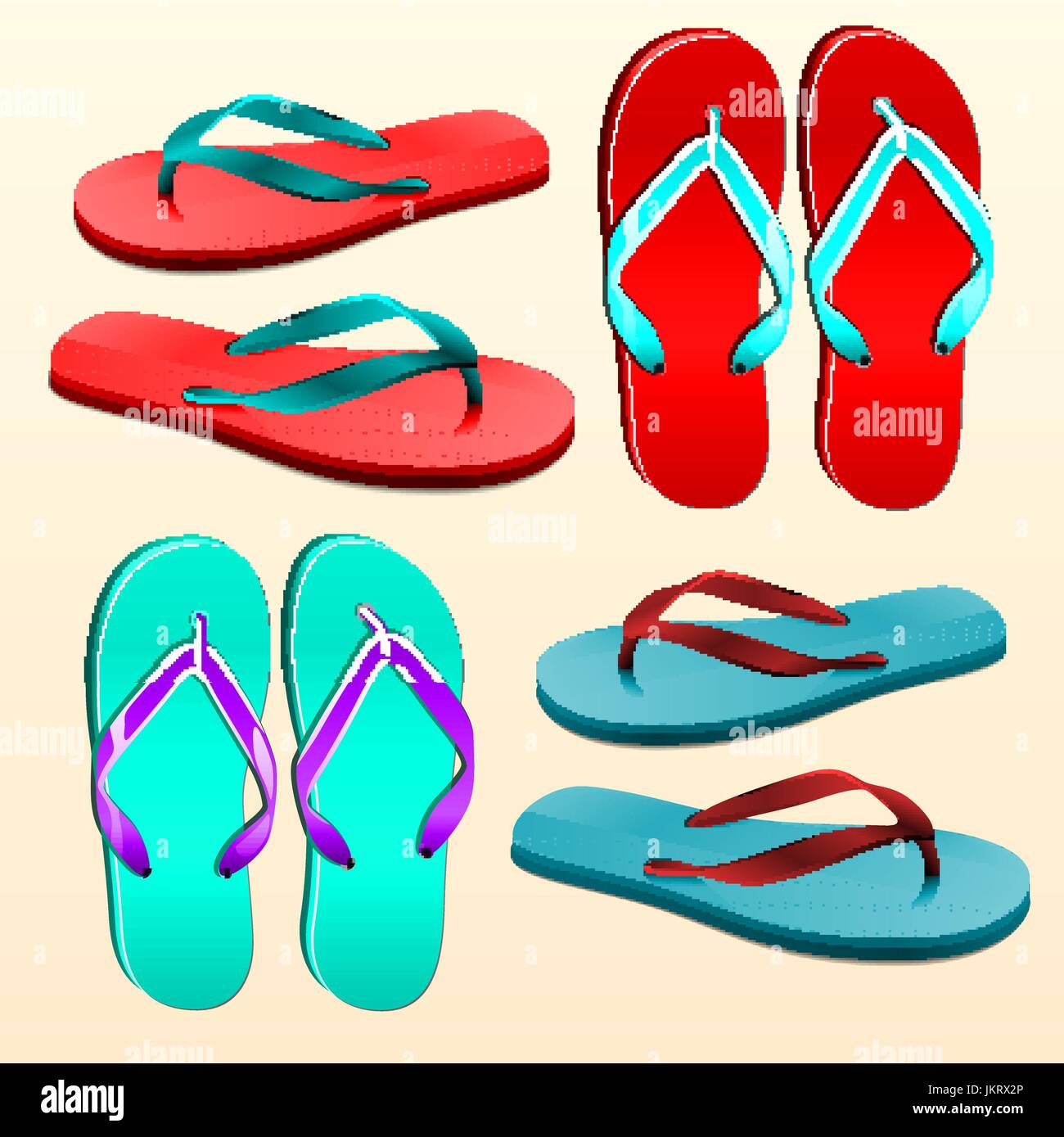 Thongs slippers vector vectors hi-res stock photography and images - Alamy