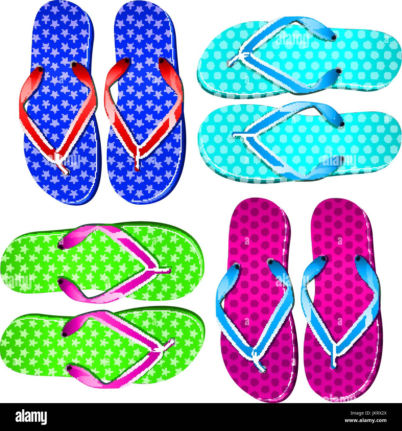 Thongs slippers vector vectors hi-res stock photography and images - Alamy