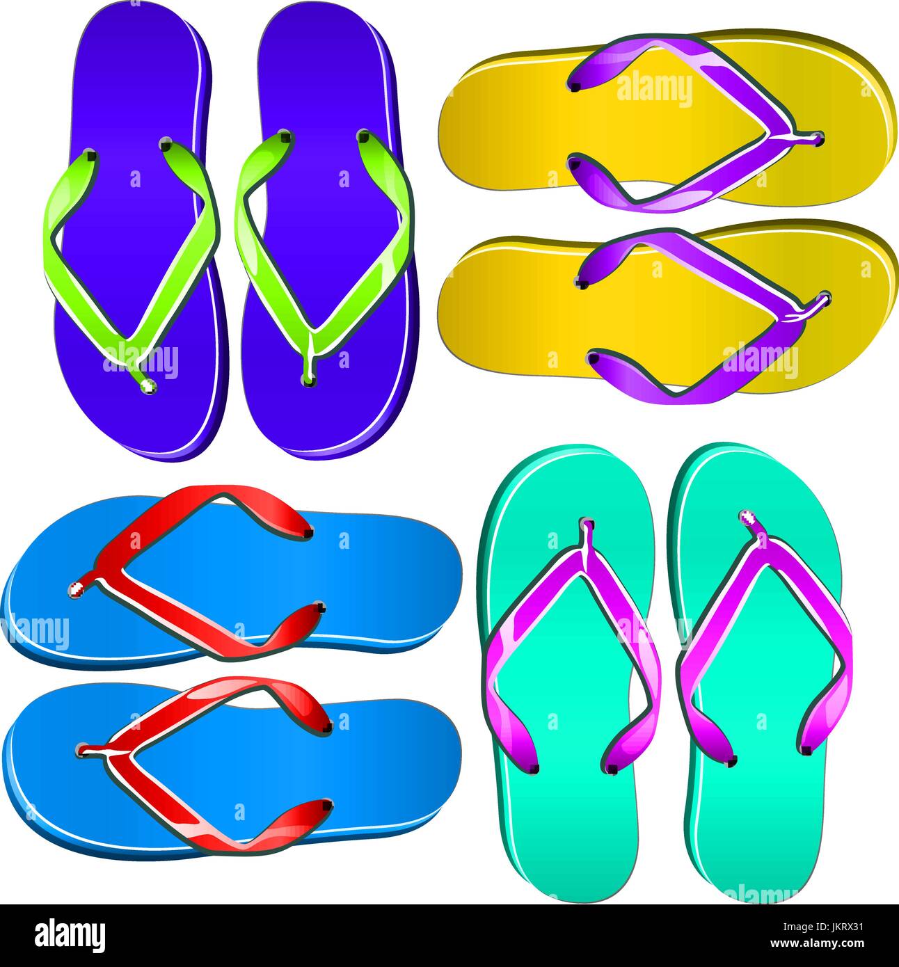 Thongs slippers vector vectors hi-res stock photography and images - Alamy