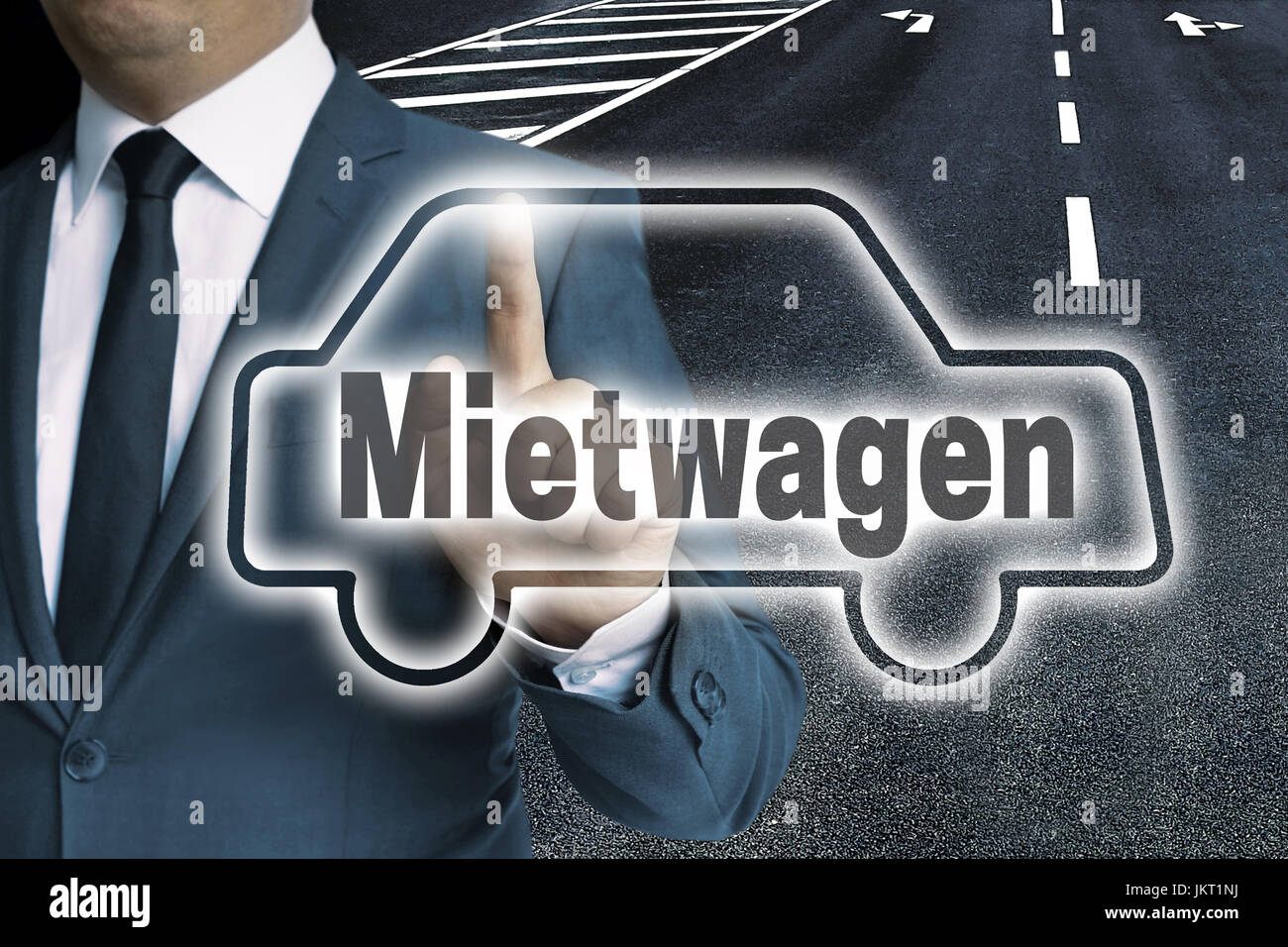 Mietwagen In German Car Rental Car Touch Screen Is Operated By
