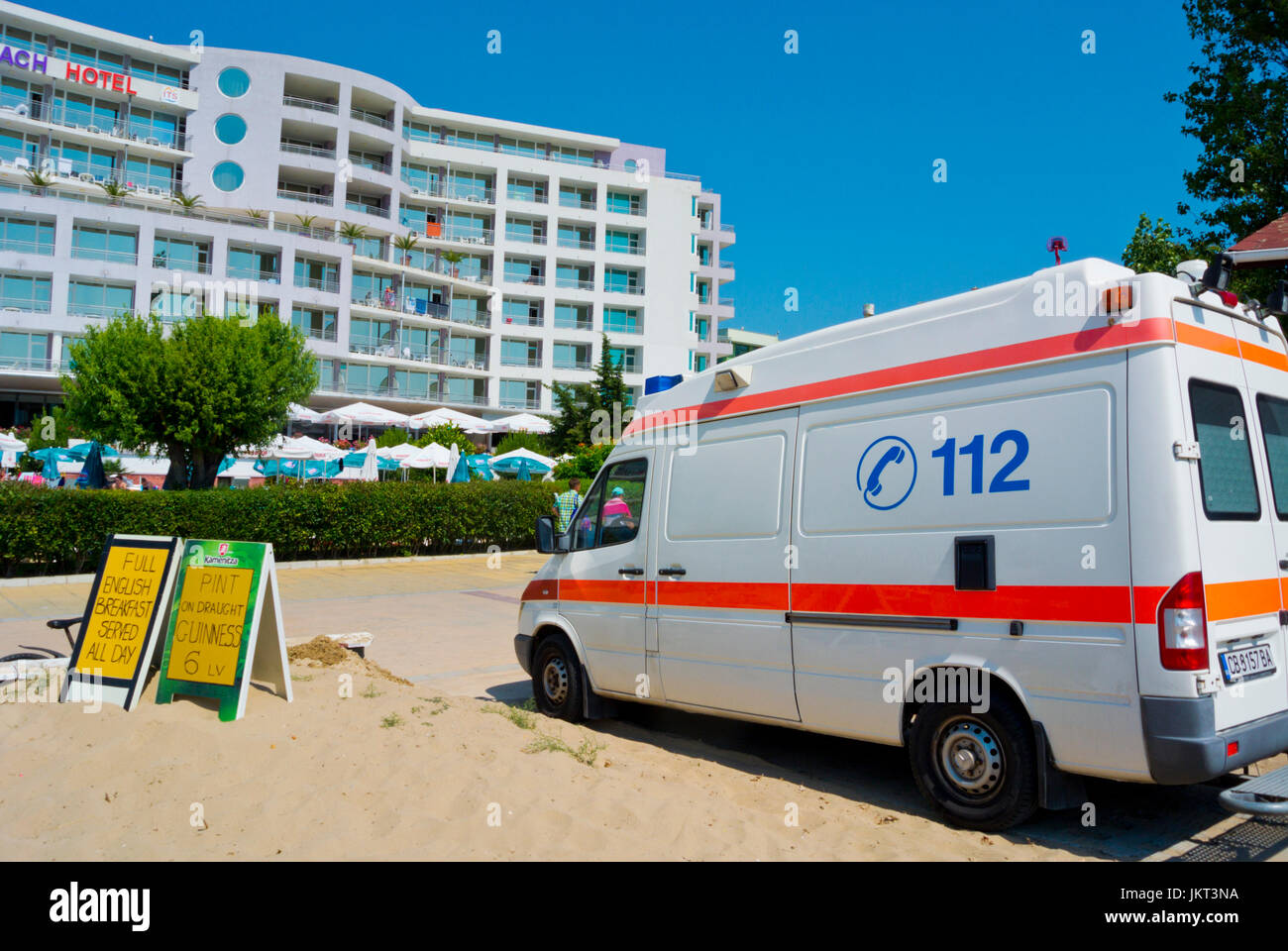 Ambulance, Sunny Beach, Bulgaria Stock Photo