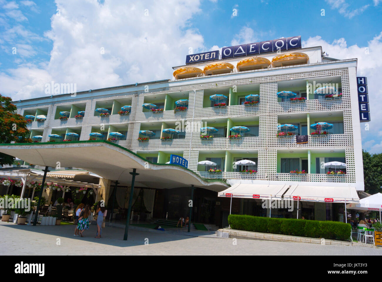 Hotel Odessos, Slivnitsa street, in front of Sea Garden, Varna, Bulgaria Stock Photo