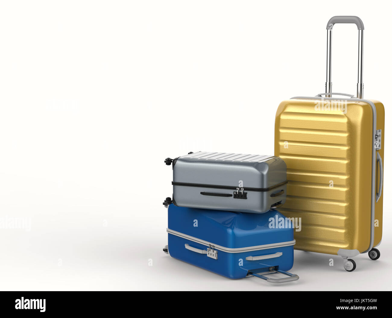 3d rendering hard case luggage with blank space on white background ...