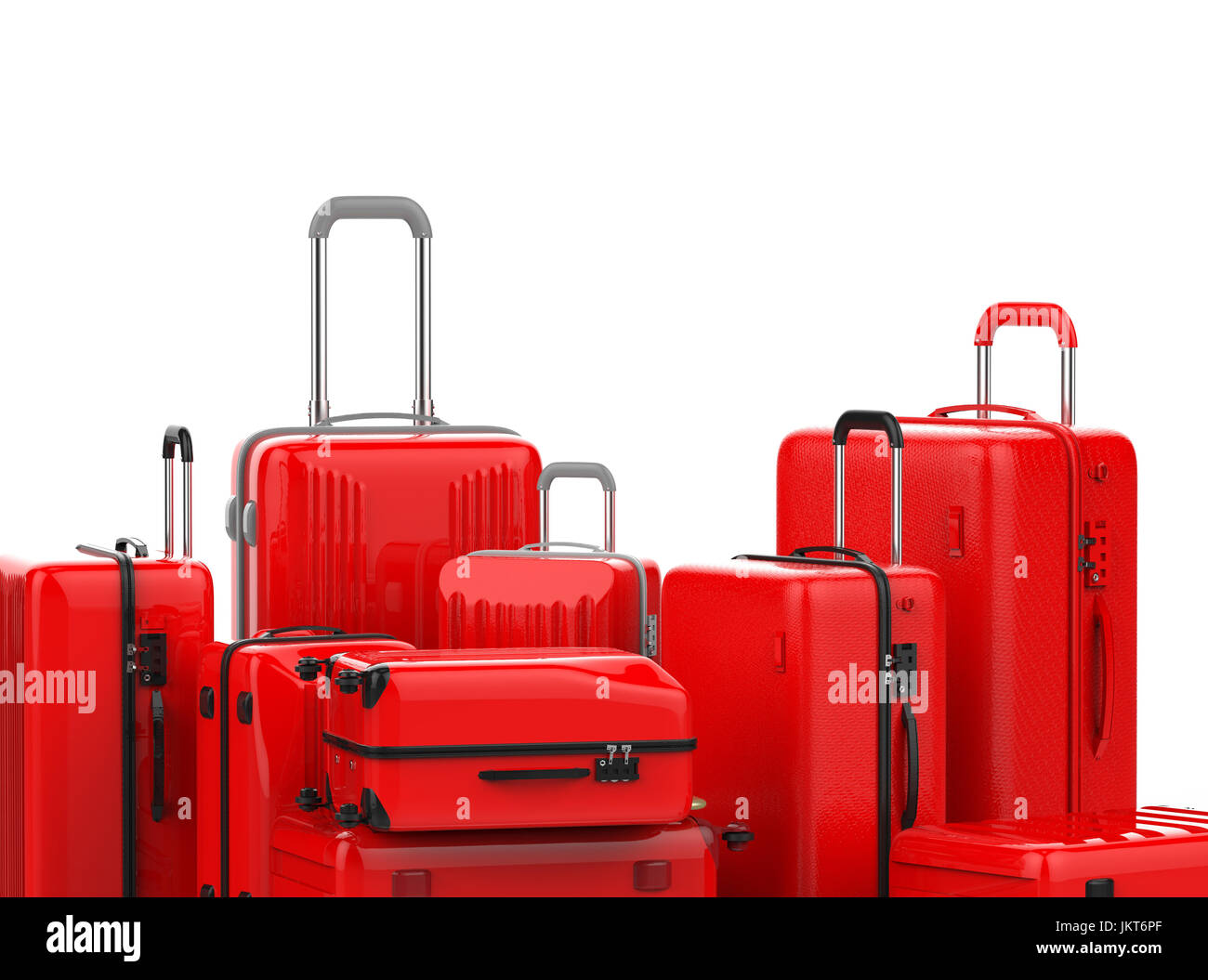 3d rendering red hard case luggages isolated on white Stock Photo Alamy