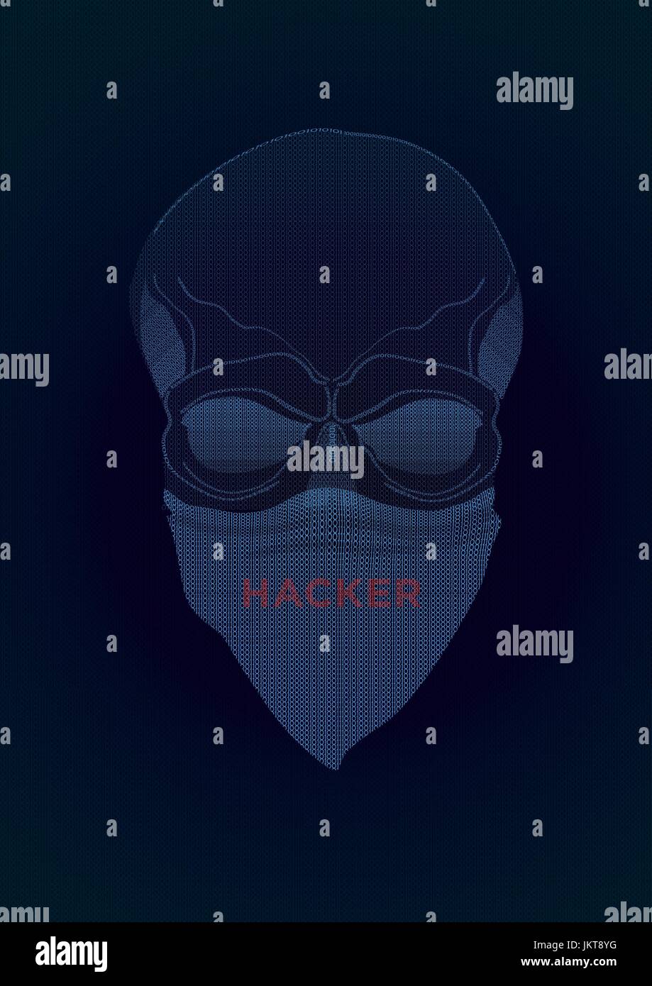The secret agent, hacker. Mysterious man with the mask on dark background. Secret agent. Incognito. undercover. Stock Photo