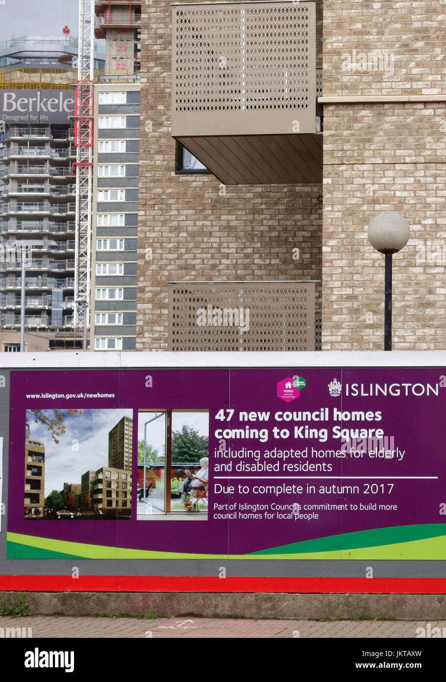 New council homes for London Borough of Islington being readied for occupation in Goswell Road, London Stock Photo