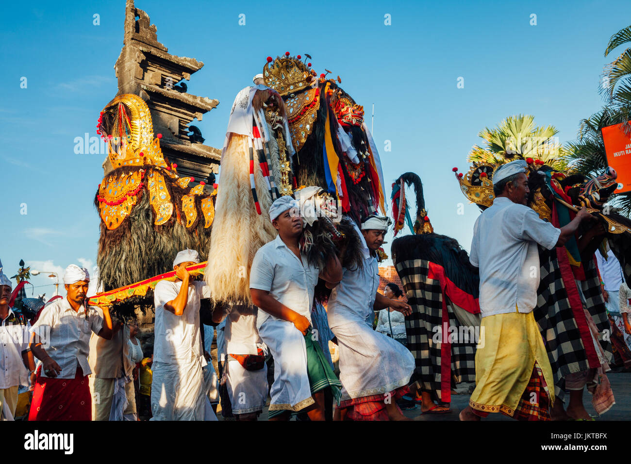 Bali, Indonesia - March 07, 2016: Balinese people in traditional ...