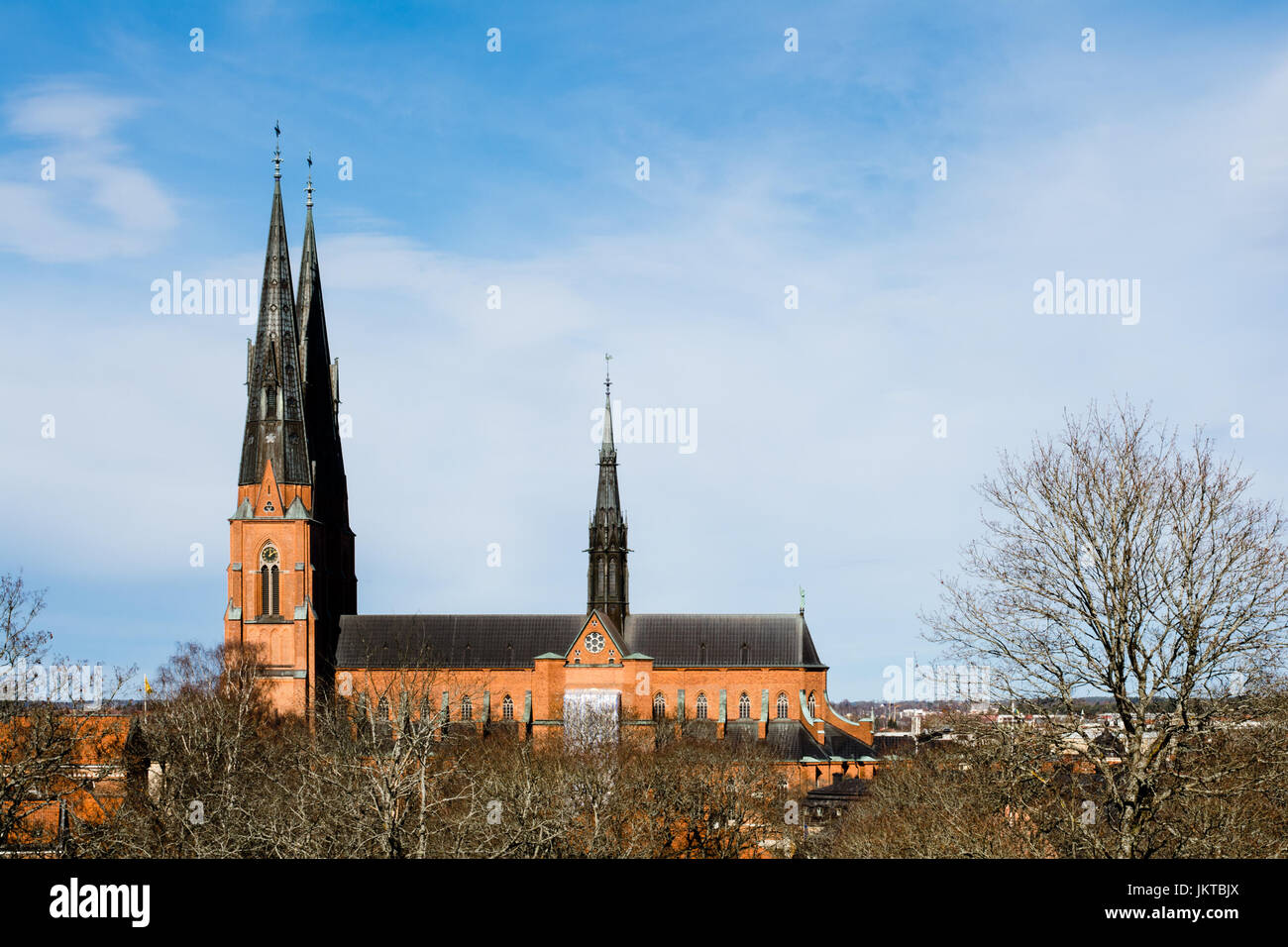 Cathedral in Uppsala, Sweden, Europe, built in the 13th century Stock Photo