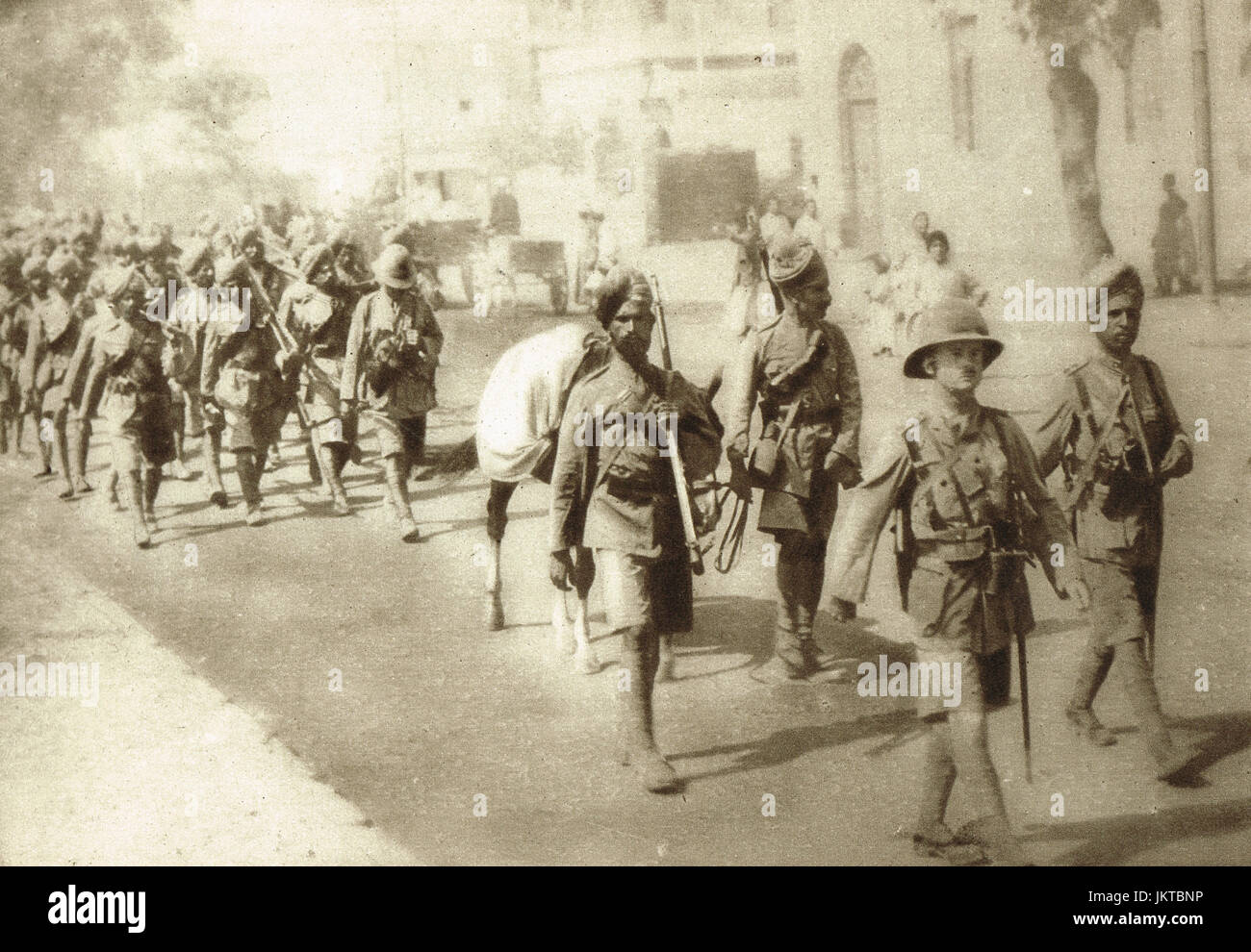 Indian infantry on way to Western front Stock Photo