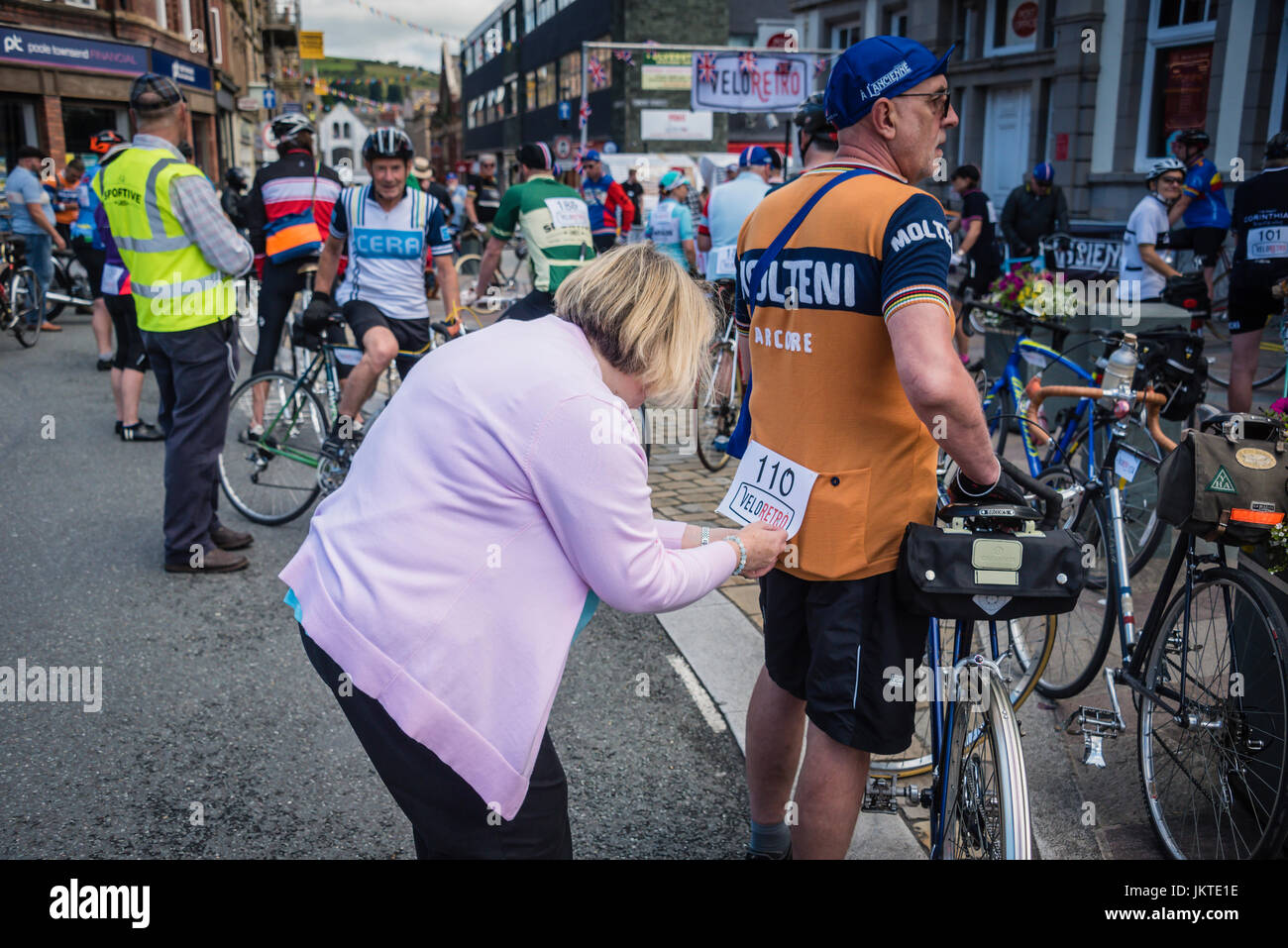 vintage cycling event in Cumbria, based in Ulverston. Stock Photo
