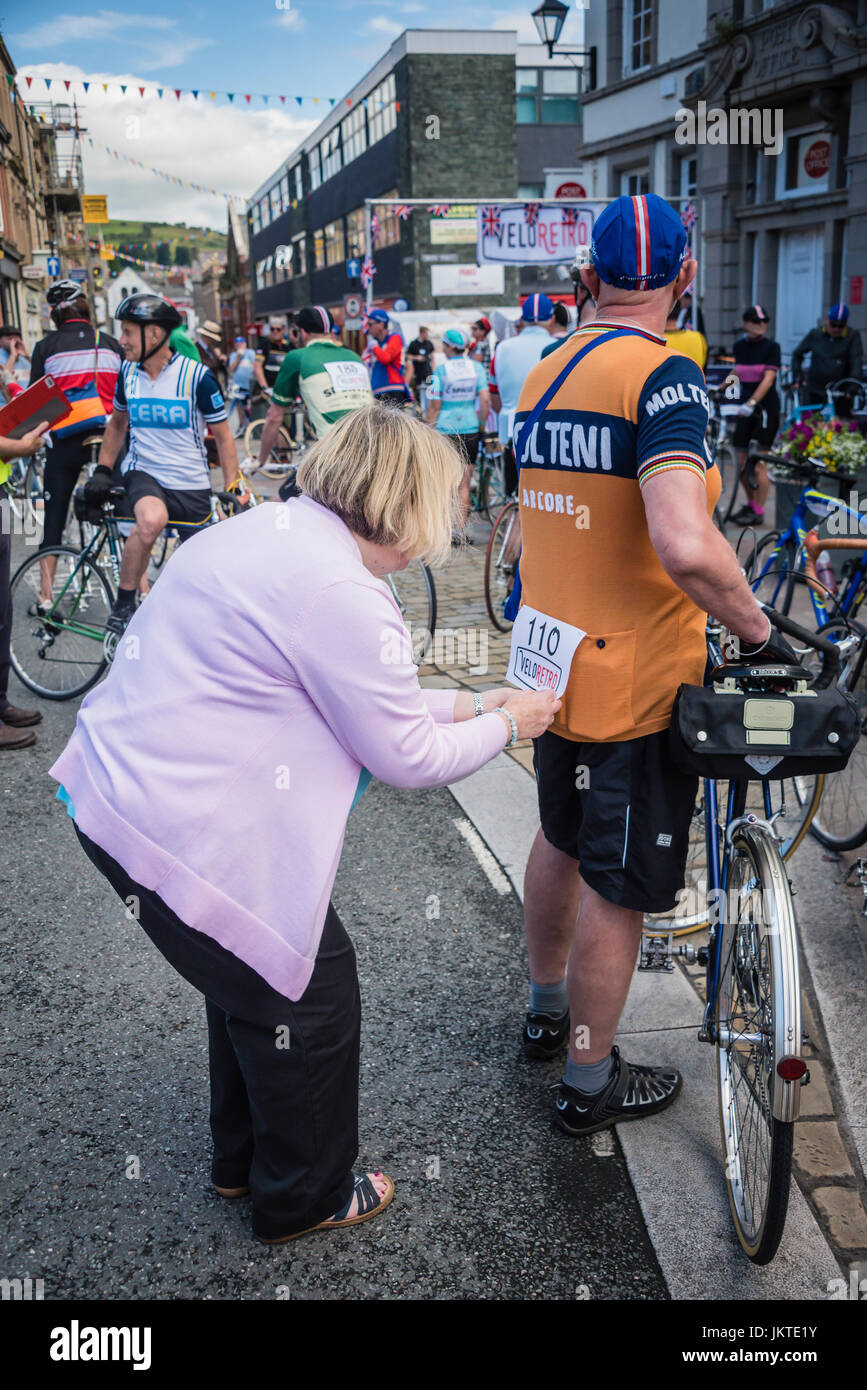 vintage cycling event in Cumbria, based in Ulverston. Stock Photo