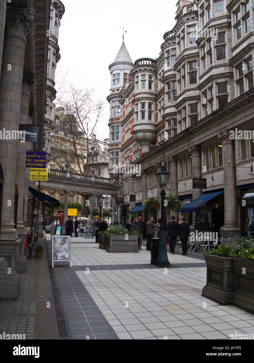 Sicilian Avenue, Holborn, London. Small pedestrianised shopping street