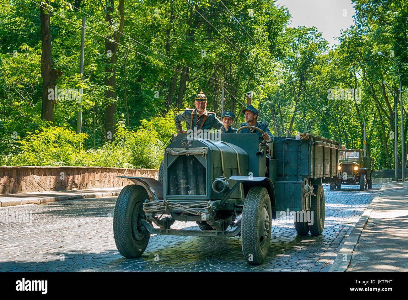 Lviv, Ukraine - June 4, 2017:Old retro car Fiat taking participation in race Leopolis grand prix 2017, Ukraine. Stock Photo