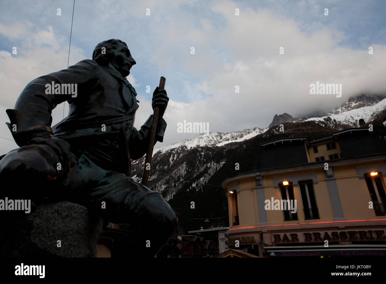 Statue to MichelGabriel Paccard in Chamonix Stock Photo Alamy