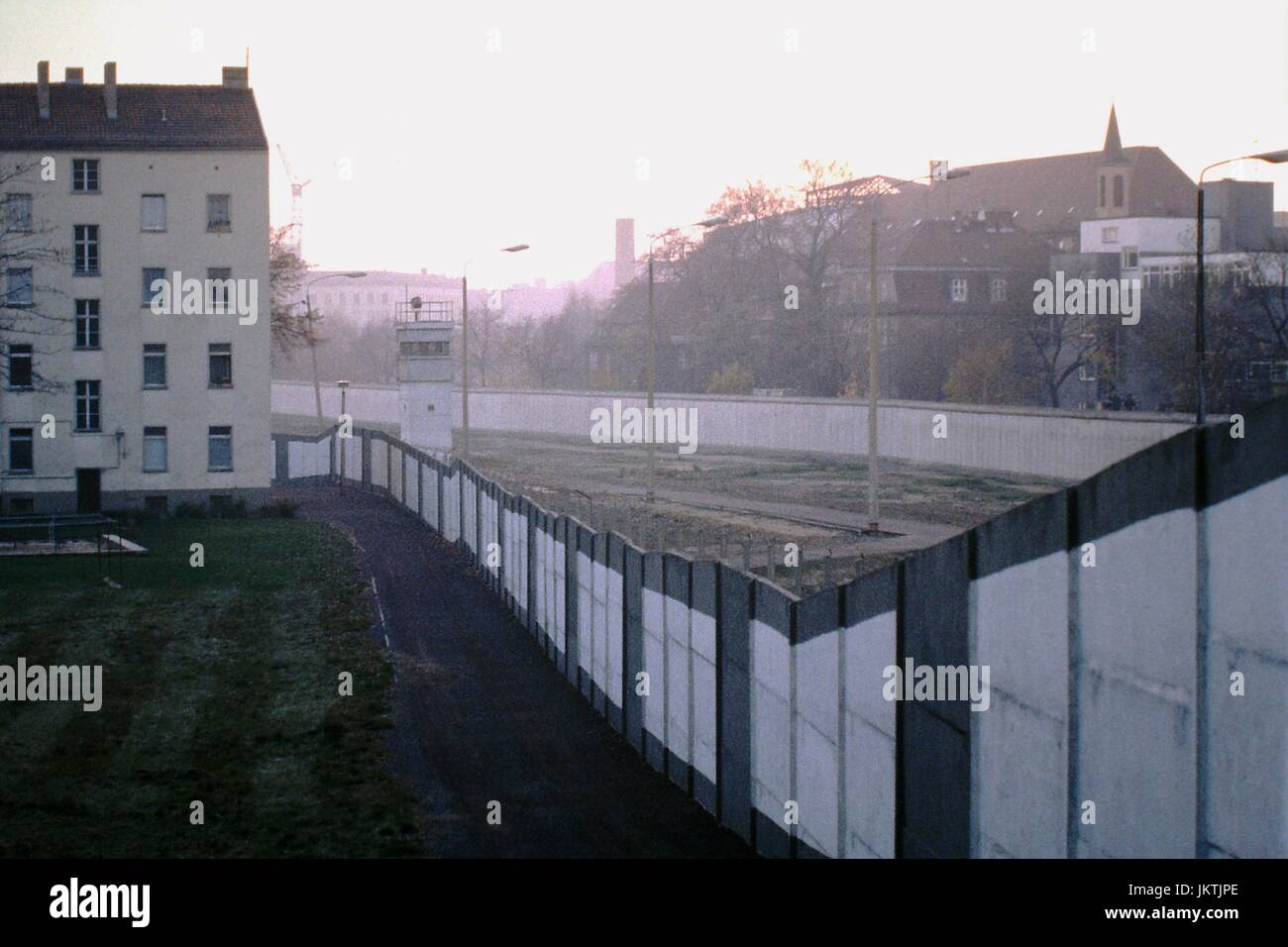 The Berlin Wall and Death strip as seen from East Berlin at the