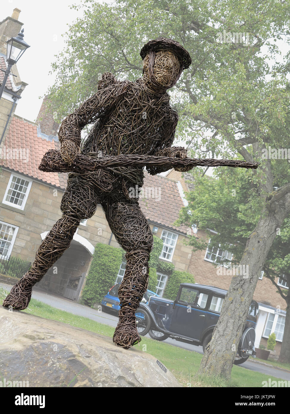 the wicker soldier at Great Ayton Stock Photo
