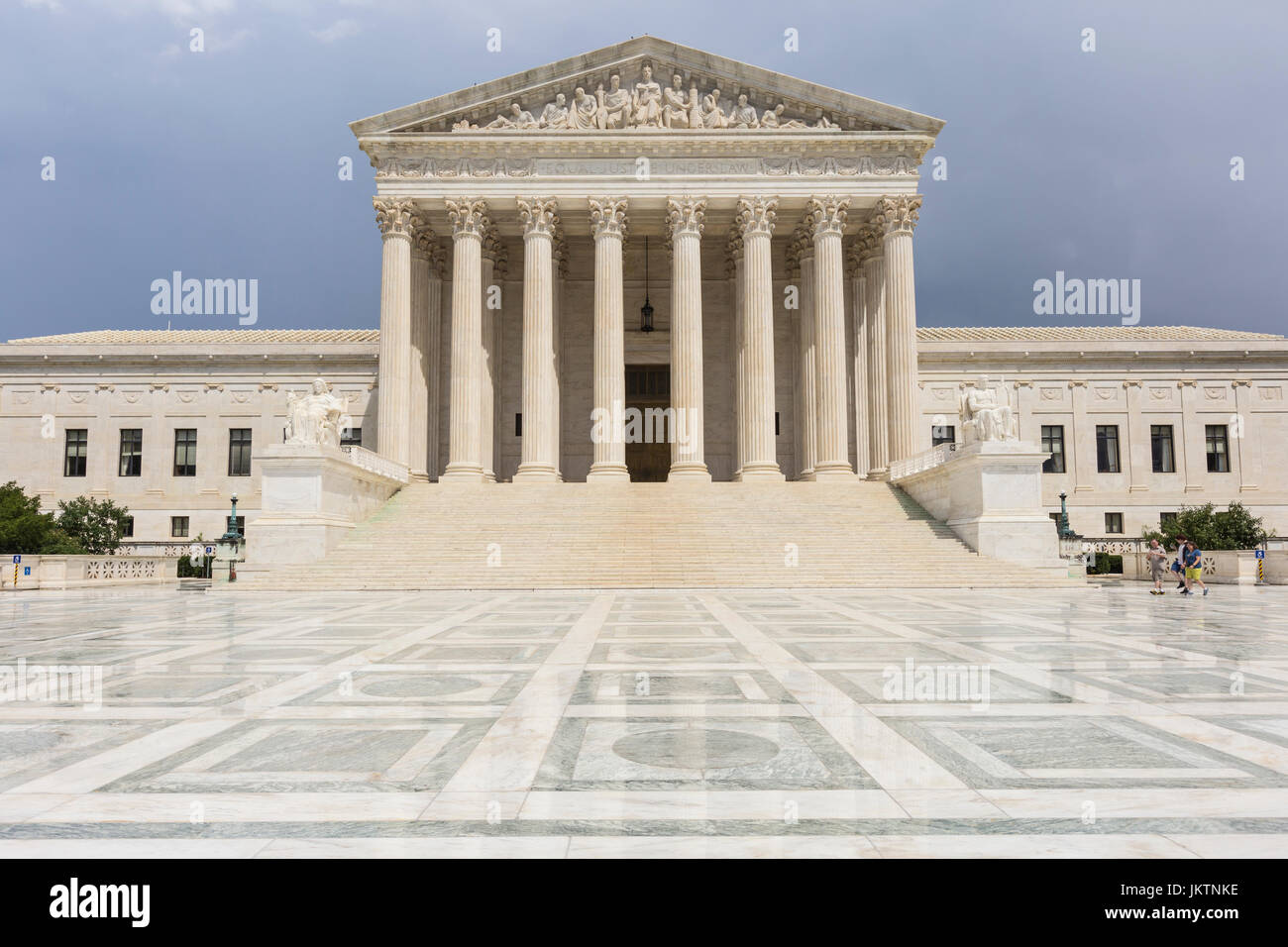 The Neoclassical US Supreme Court Building after a brief summer rain shower in Washington DC Stock Photo