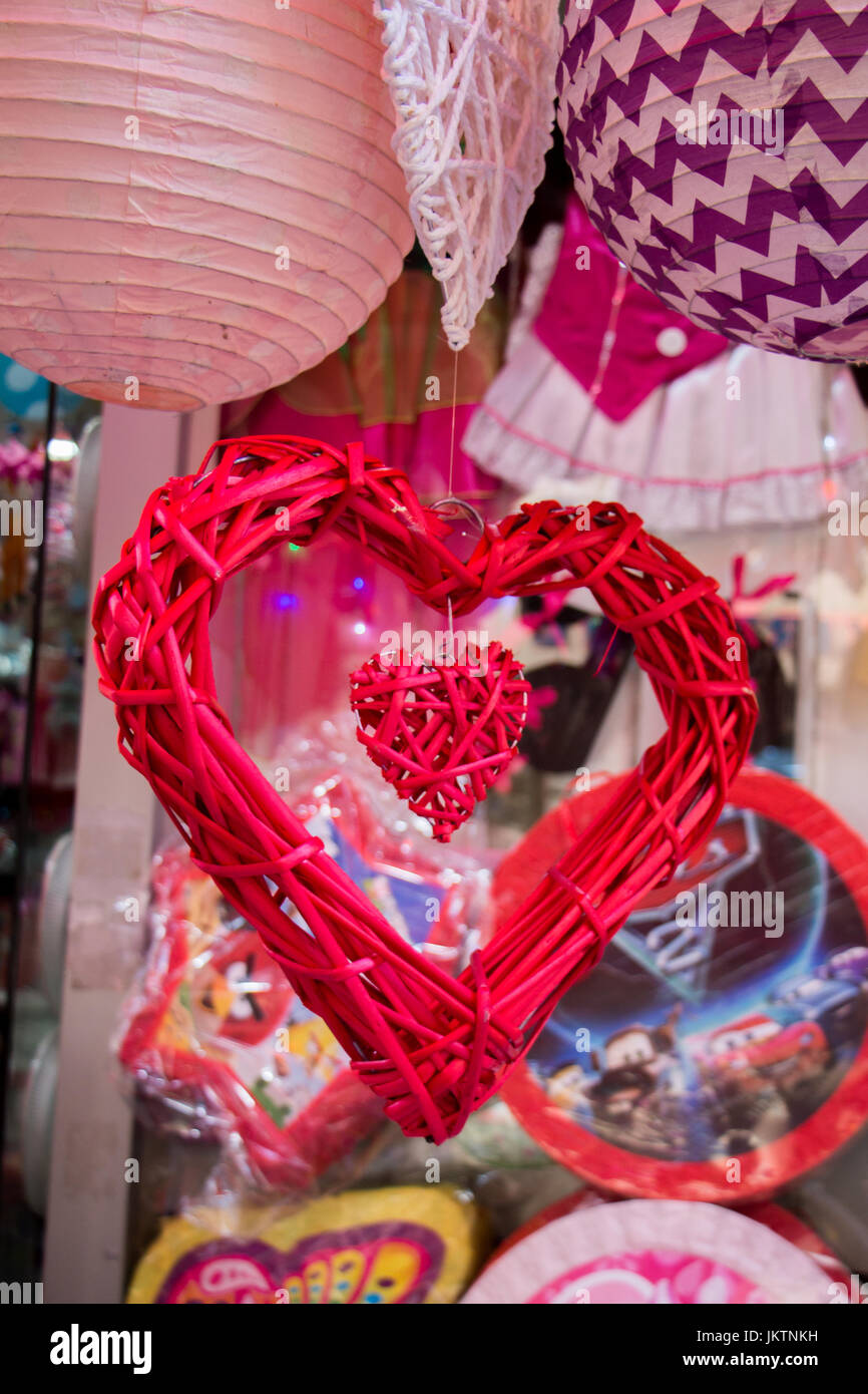 Colorful decorative objects in the shape of a heart Stock Photo Alamy