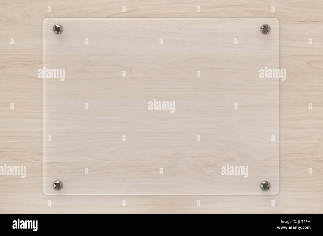 Download 3d Rendering Glass Board Or Acrylic Frame On Wooden Background Stock Photo Alamy