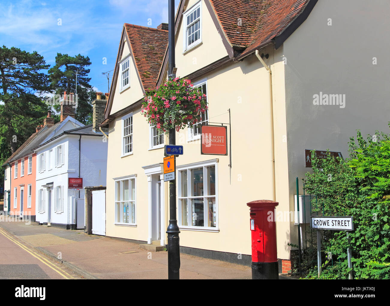 Historic buildings Crowe Street, Stowmarket, Suffolk, England, UK Stock