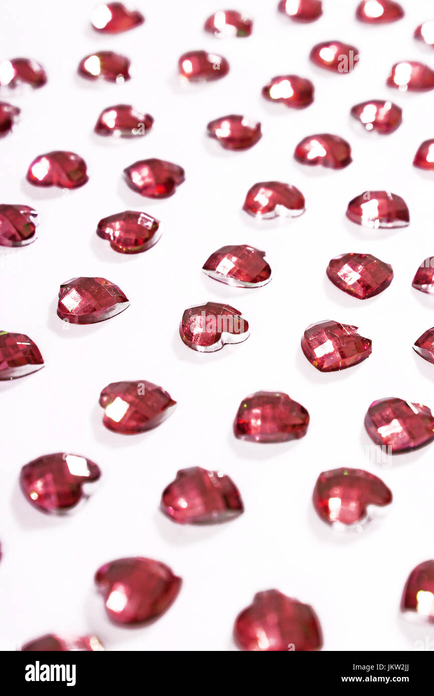 Rhinestone background. Heart shape texture as backdrop isolated white ...