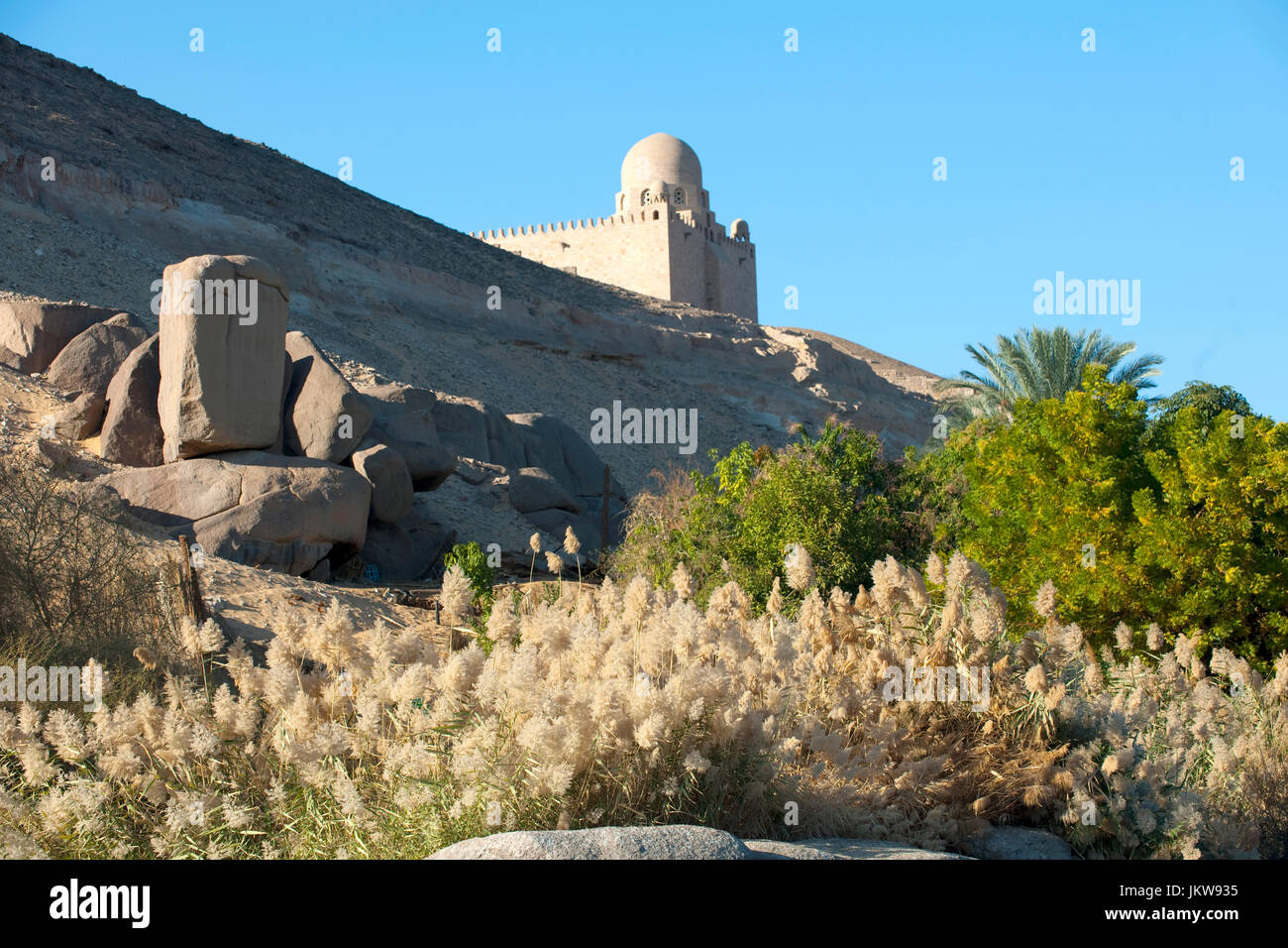 Ägypten, Assuan, Mausoleum des Aga Khan III. am Westufer des Nils Stock Photo