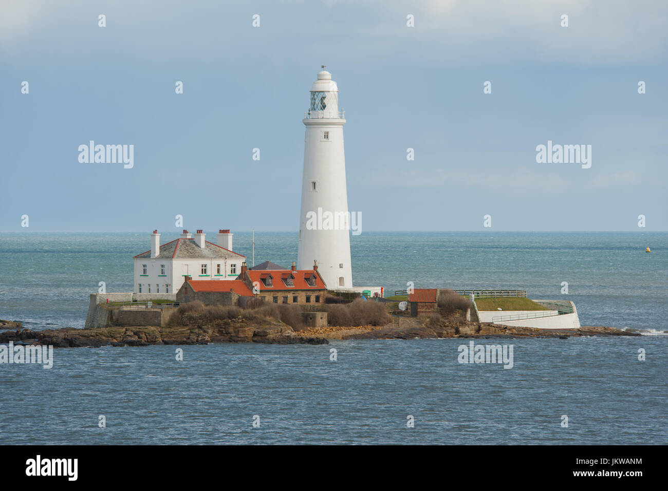 Whitley bay lighthouse Stock Photo