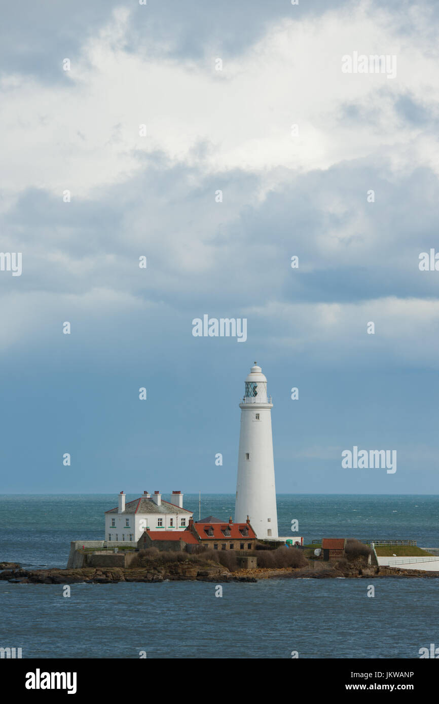 Whitley bay lighthouse Stock Photo
