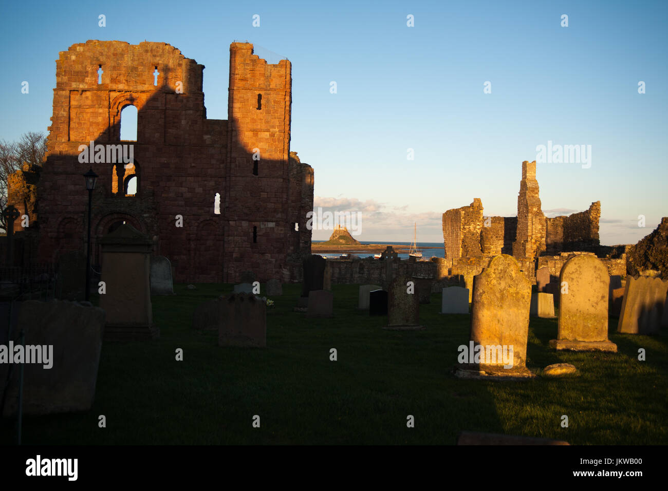 Saint Marys church on holy island Stock Photo