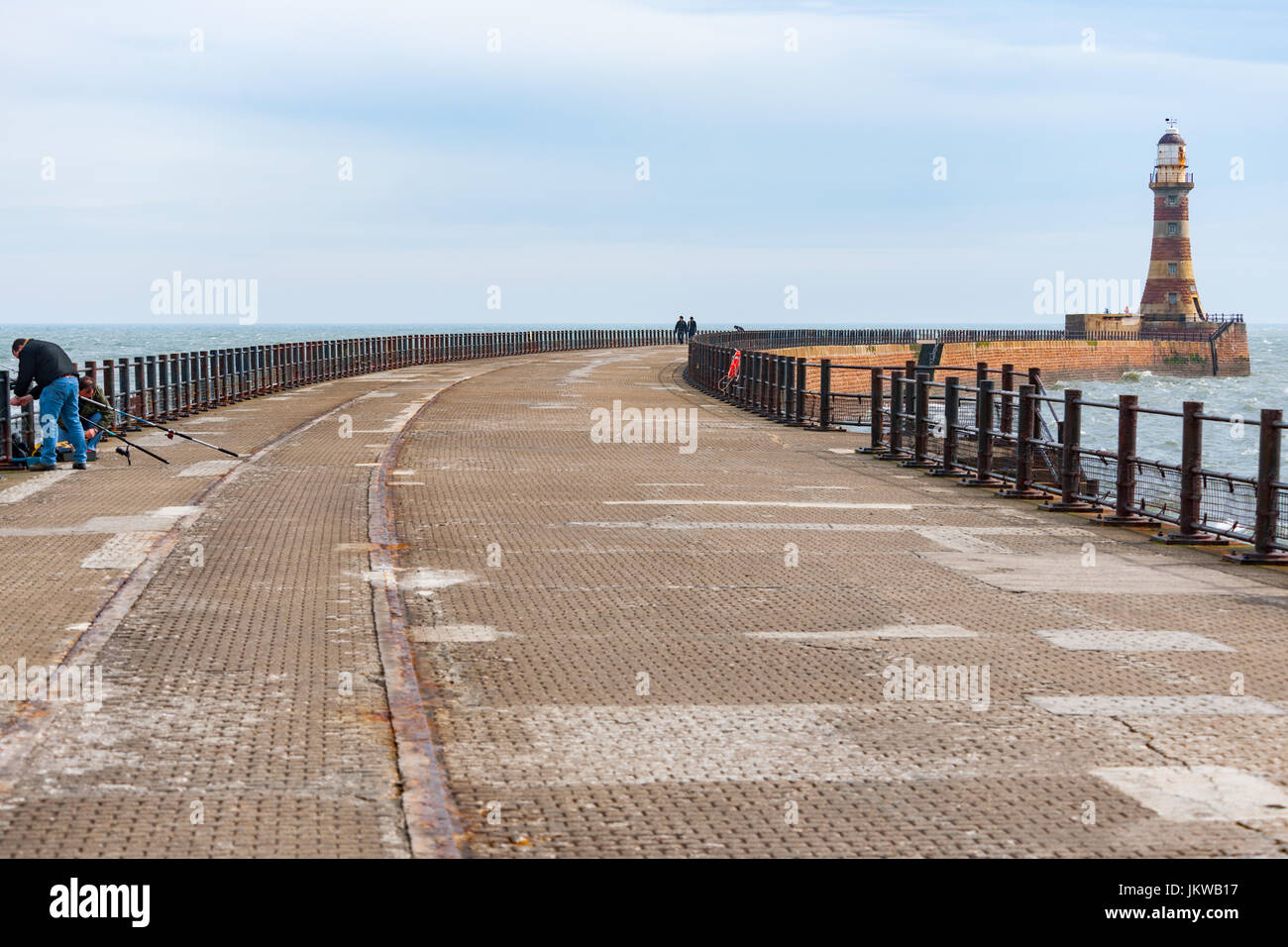 Roker lighthouse and Pier,Sunderland Stock Photo