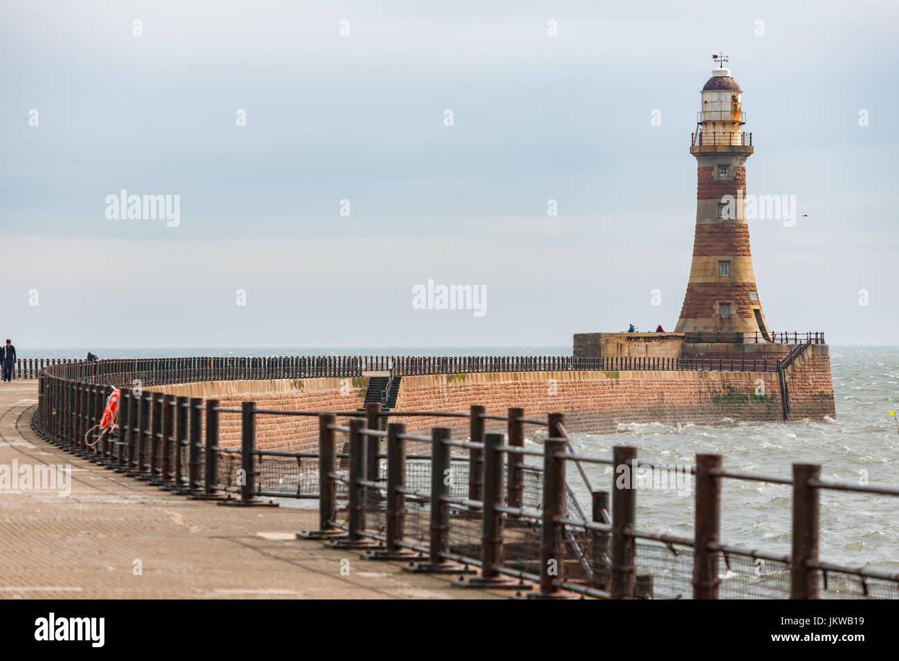 Roker lighthouse and Pier,Sunderland Stock Photo