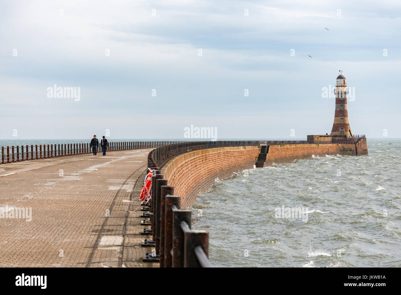 Roker lighthouse and Pier,Sunderland Stock Photo