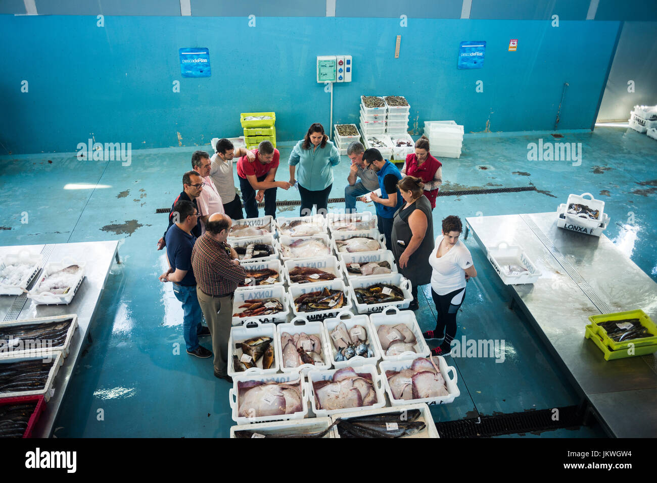 Fish market, Fisterra Cape, A Coruña, Galicia, Spain, Europe, Camino ...