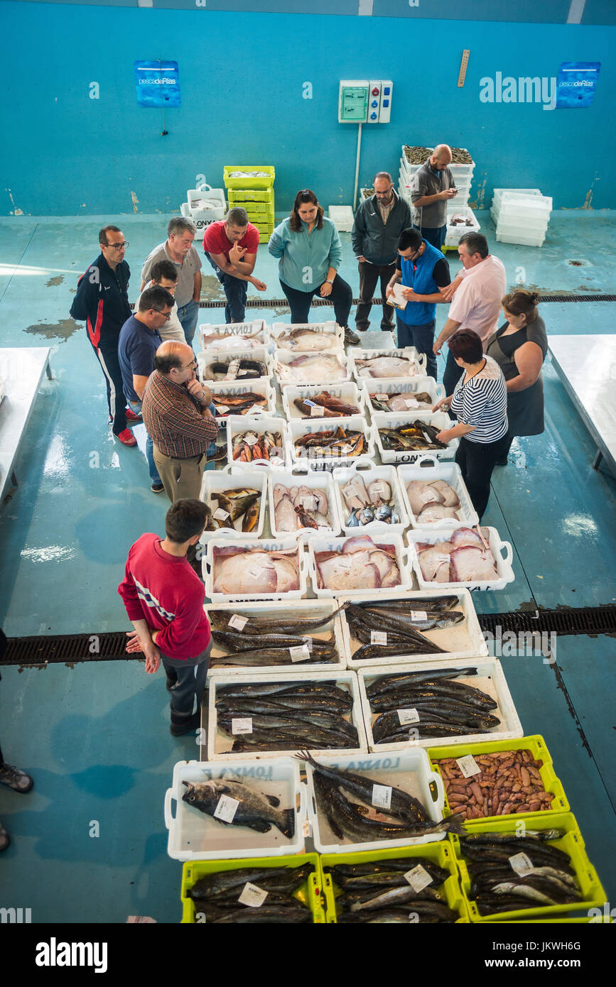 Fish market, Fisterra Cape, A Coruña, Galicia, Spain, Europe, Camino ...