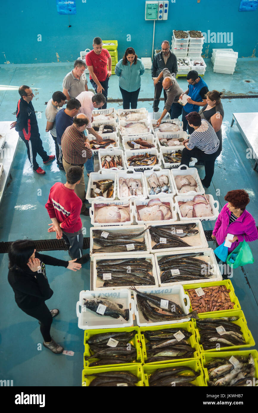 Fish market, Fisterra Cape, A Coruña, Galicia, Spain, Europe, Camino ...
