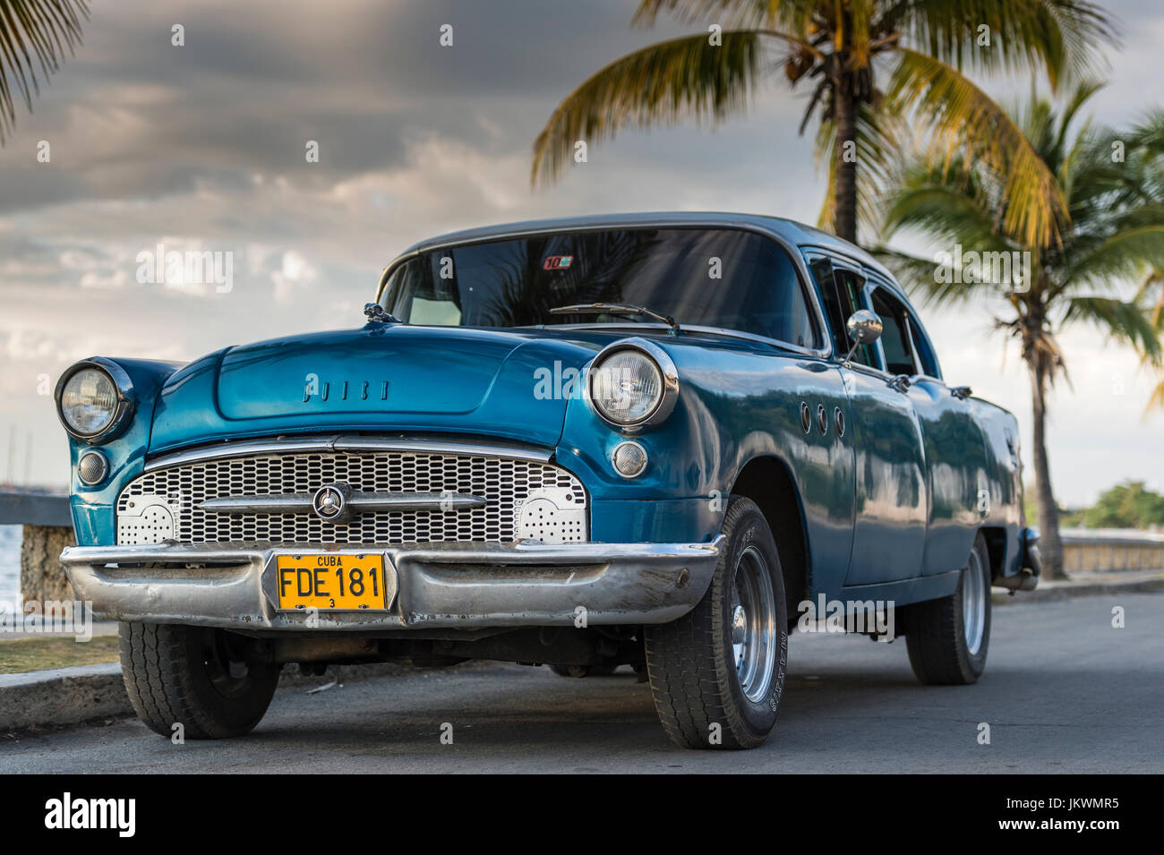 Buick - classic car in Cuba. Owners of classic cars take great pride in maintaining and caring for these old cars. Embargos have limited new cars. Stock Photo